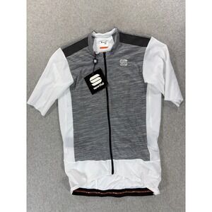 NWT Sportful Full Zip Performance Cycling Jersey (Men's XL) Gray/White